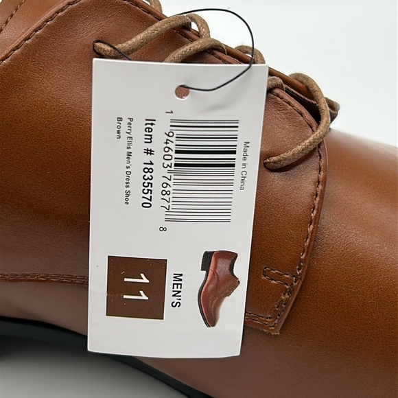 Perry Ellis Men’s Brown Leather Oxford Dress Shoes – Size 11 NWT - Picture 10 of 12